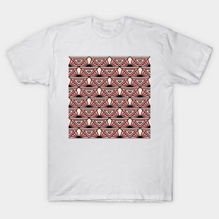 Art Deco Pattern No 76 - Pink - Vintage Geometric Motif T-Shirt